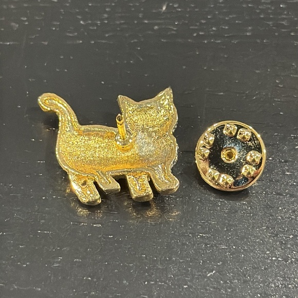 Jeweled Cat Pin Brooch - Picture 5 of 5